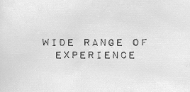 Wide Range of Experience burrier