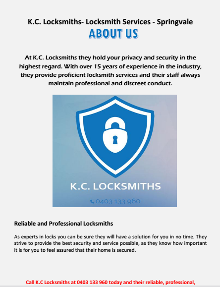 About Us- Locksmith Kingsville