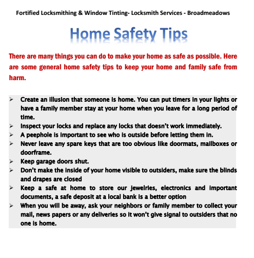 Home  Safety Tips- Locksmiths Brandon park