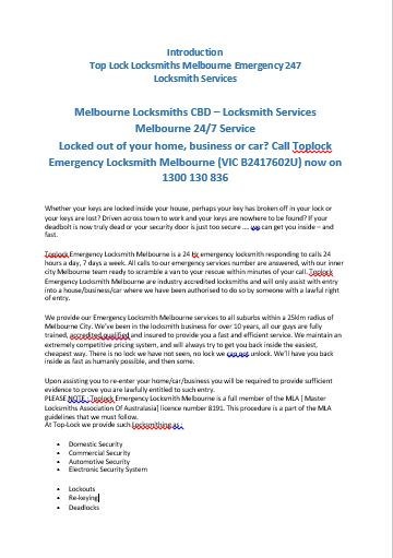 Introduction - Locksmith Services Brandon park