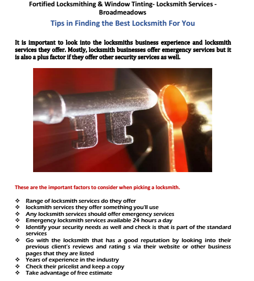 Tips in Finding the Best Locksmith For You Brandon park