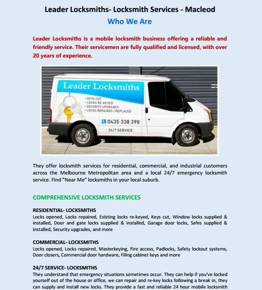Who We Are- Locksmiths Box hill
